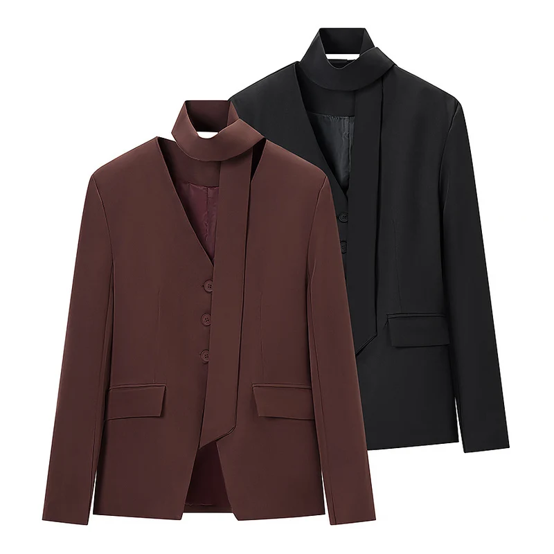 Damen Taillierter Blazer mit Schalkragenband, dreifacher Knopfleiste und Pattentaschen Drune