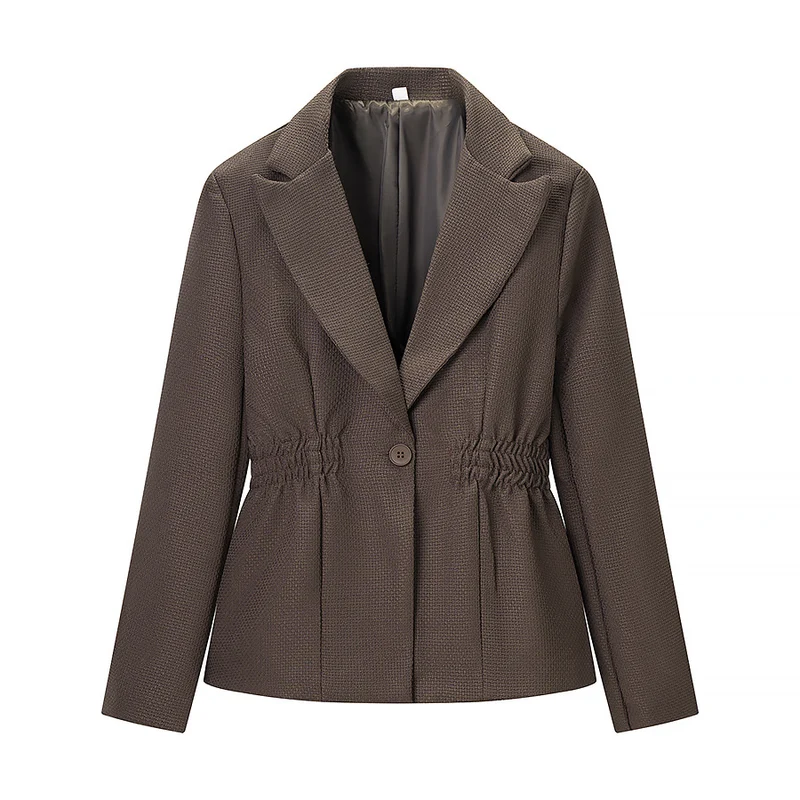 Damen Taillierter Blazer mit geraffter Taillenpartie und strukturierter Weboptik Drune