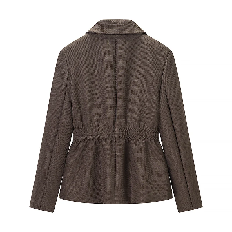Damen Taillierter Blazer mit geraffter Taillenpartie und strukturierter Weboptik Drune