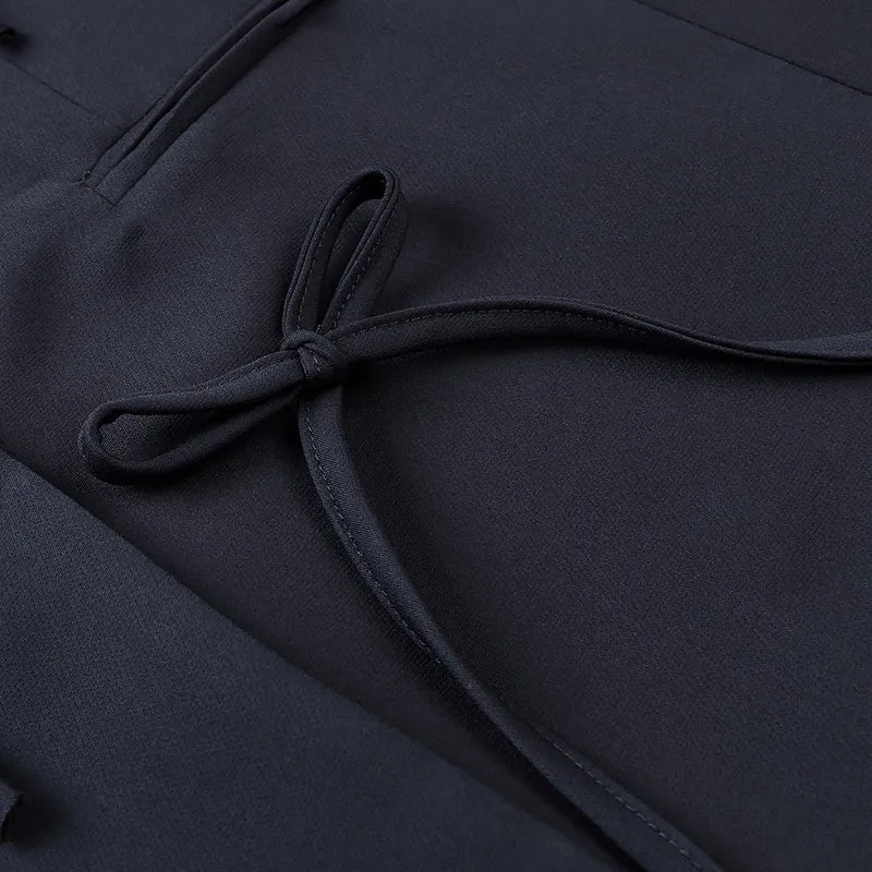 Damen Taillierter Blazer mit dekorativen Schleifen und abgestimmtem Minirock-Set Drune
