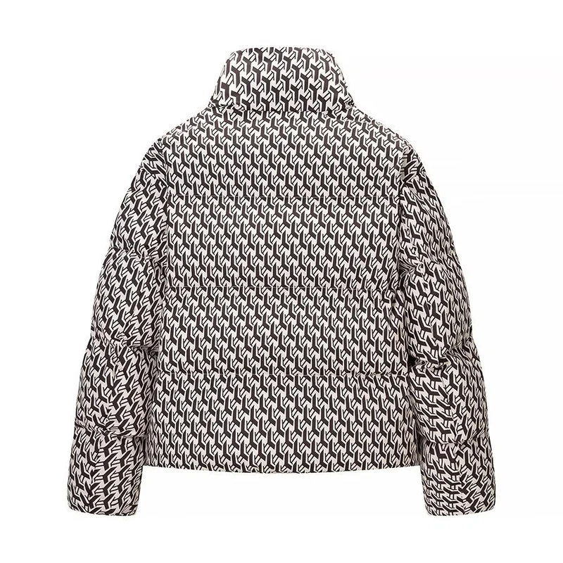 Damen Steppjacke mit hohem Kragen und grafischem Jacquardmuster Drune