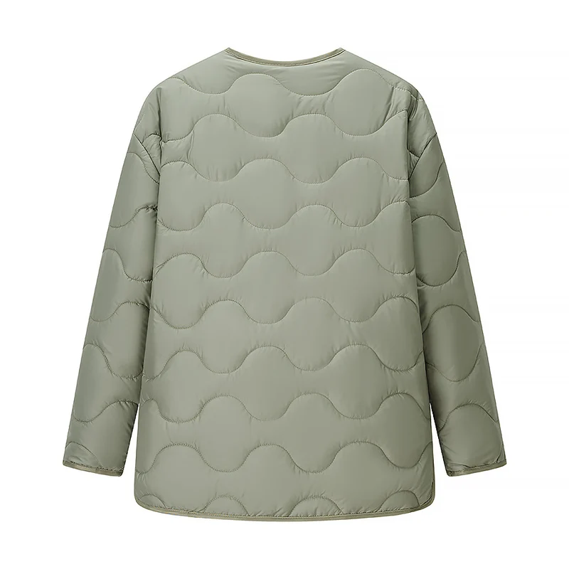 Damen Steppjacke Longline mit Oversize‑Silhouette und Druckknopfverschluss Drune