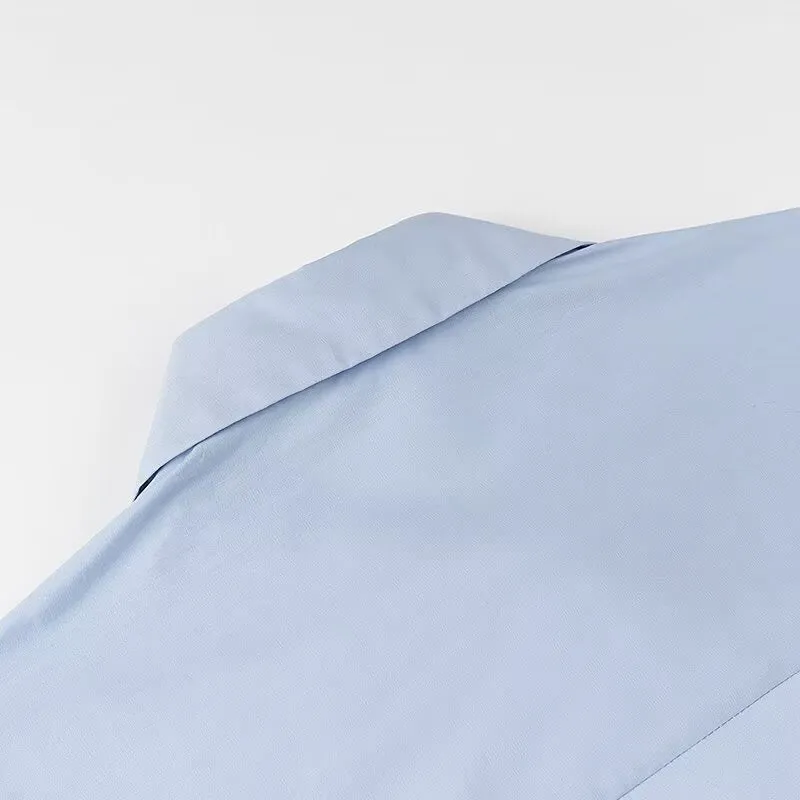 Damen Rüschen-Hemdbluse mit Kentkragen und lockerer Passform Drune