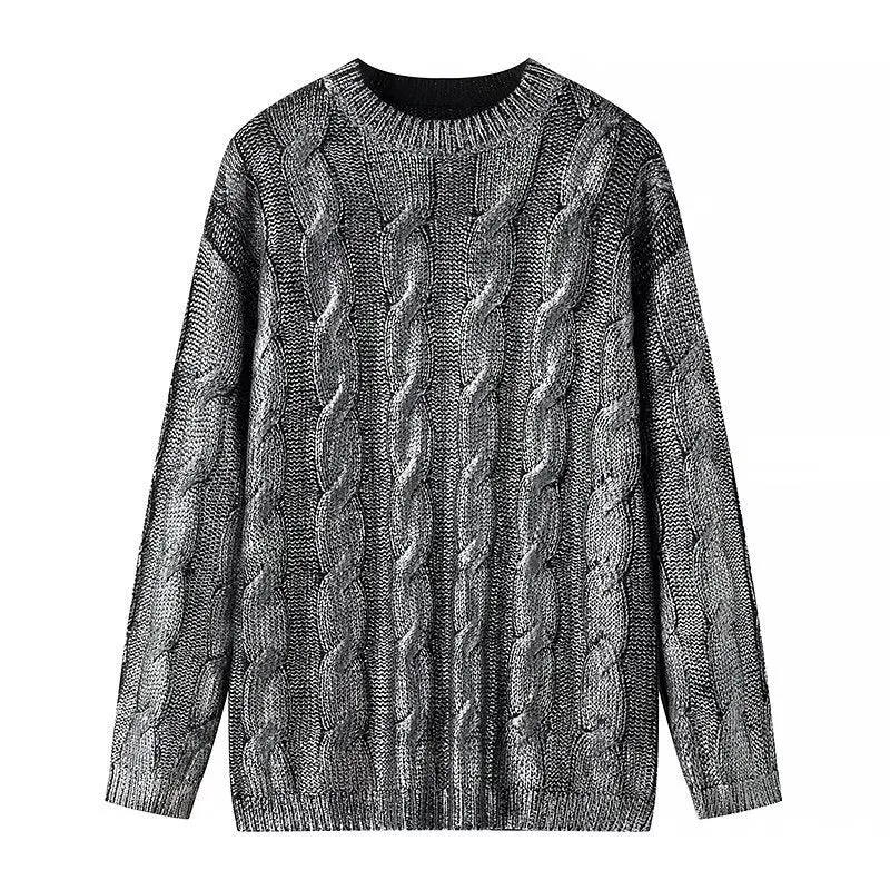 Damen Oversize-Zopfstrickpullover mit Rundhals Drune