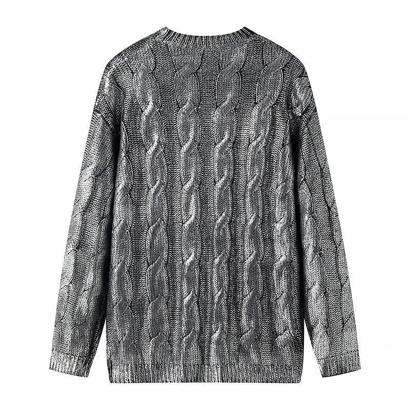 Damen Oversize-Zopfstrickpullover mit Rundhals Drune