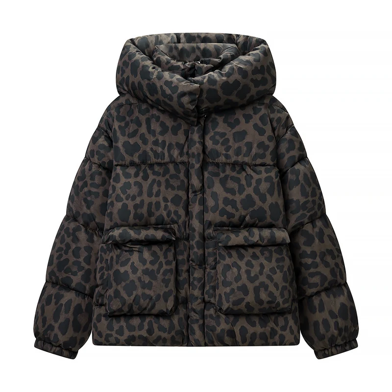 Damen Oversize Stepp-Pufferjacke mit hoher Kapuze und aufgesetzten Pattentaschen Drune