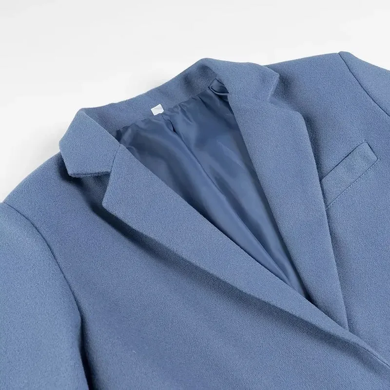 Damen Oversize-Blazer mit langen Fransen und Ziernähten Drune
