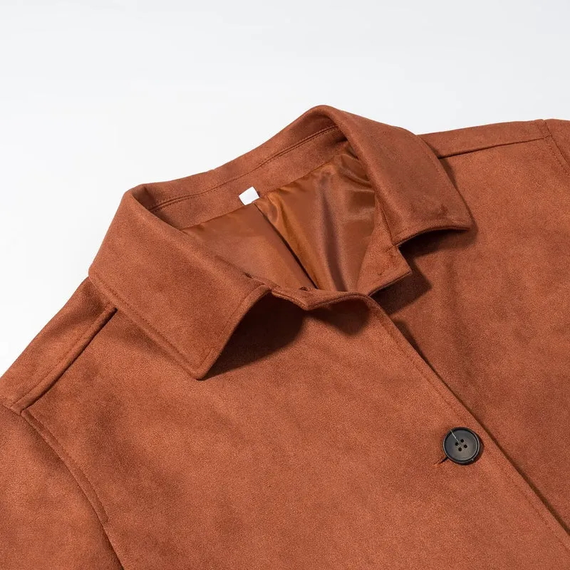 Damen Midilanger Veloursoptik-Mantel Drune