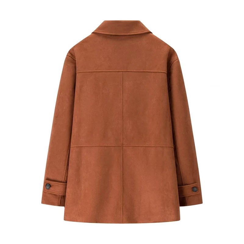 Damen Midilanger Veloursoptik-Mantel Drune
