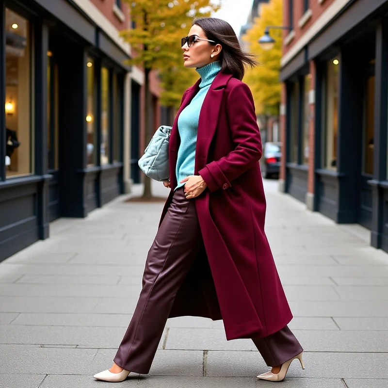 Damen Maxilanger Mantel aus Wollmix mit taillierter Silhouette und cleanem Revers Drune