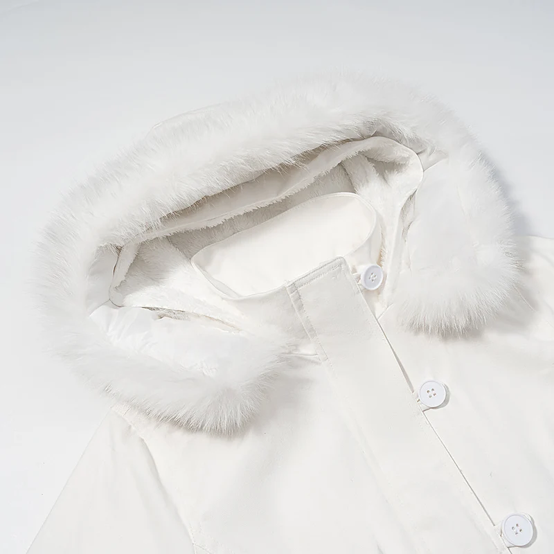 Damen Kurzjacke mit wattierter Fütterung, Kapuze mit Kunstfellbesatz und geripptem Saum Drune