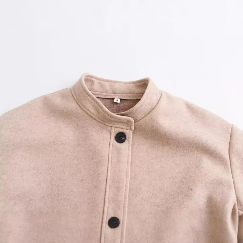 Damen Kurzjacke im Wollmix mit Rundhals, Oversize‑Passform und großen aufgesetzten Taschen Drune