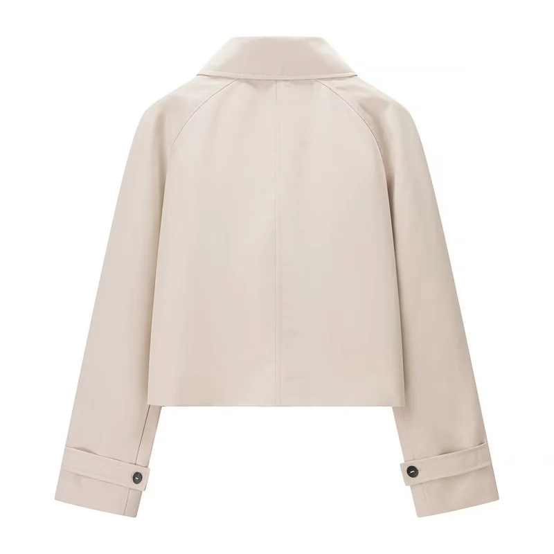 Damen Kurzjacke im Trenchstil mit kastiger Boxy‑Silhouette und Raglanärmeln Drune