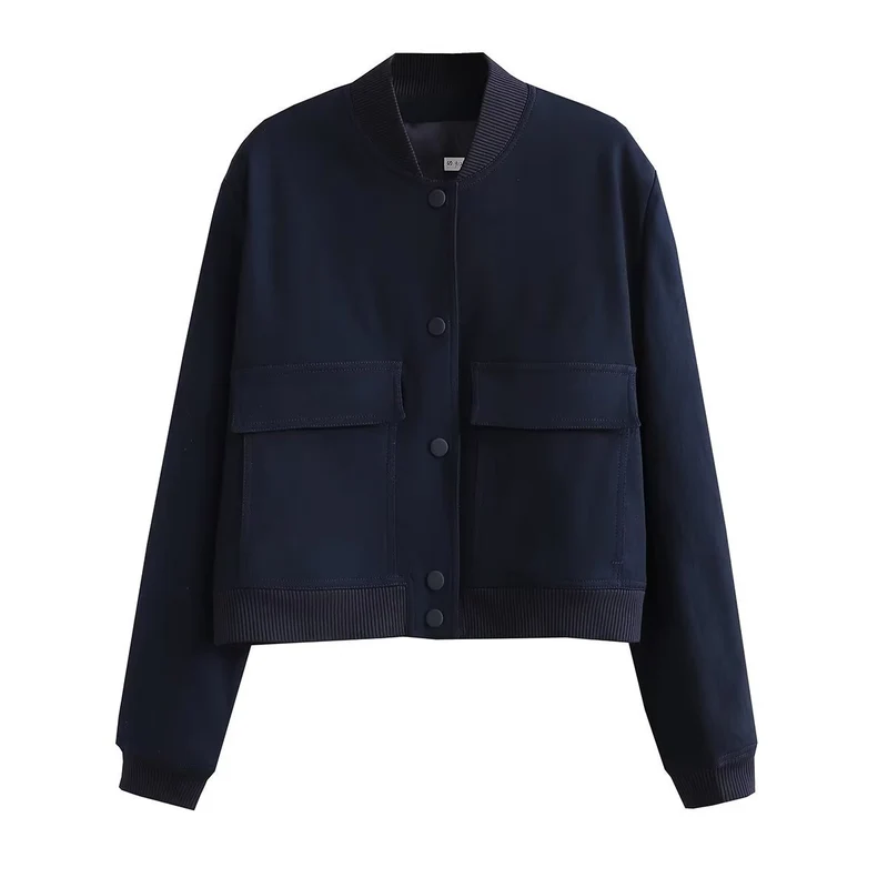 Damen Kurzjacke im Bomberstil mit Leoparden‑Fauxfell und Rippbündchen Drune