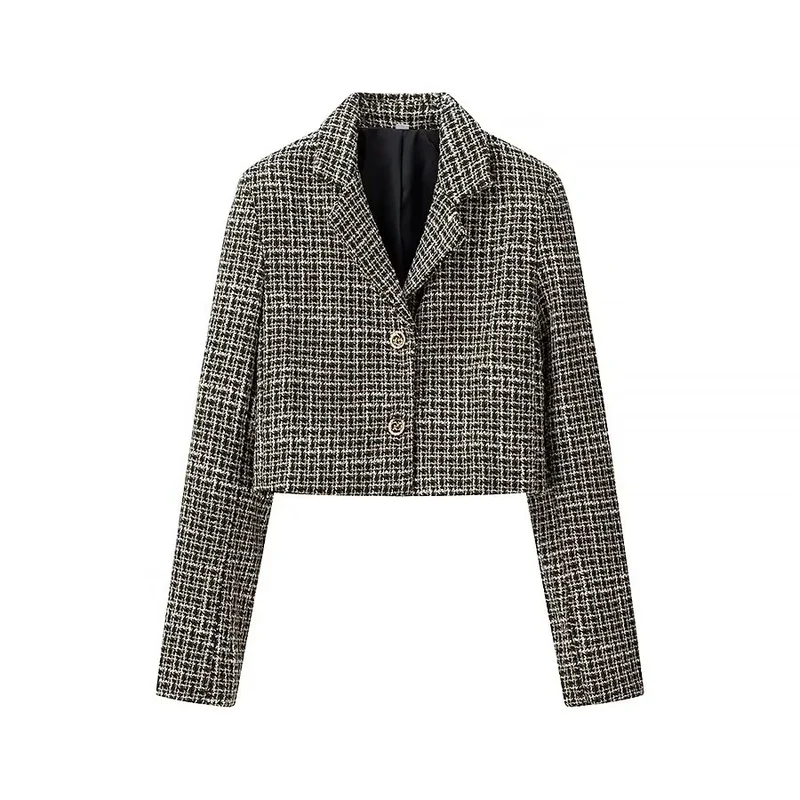Damen Kurzblazer aus Bouclé‑Tweed mit kastiger Cropped‑Silhouette Drune