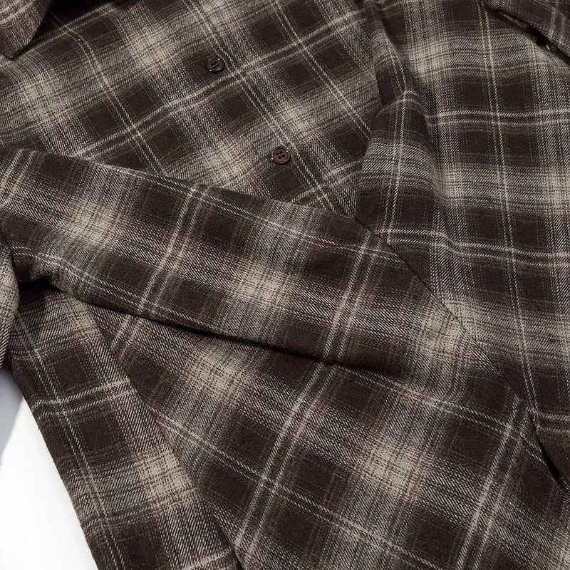 Damen Kariertes Baumwollhemd mit Wickel‑Drapierung und Oversize‑Silhouette Drune