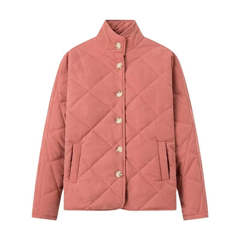 Damen Gepolsterte Steppjacke mit Stehkragen und Oversize-Schnitt Drune
