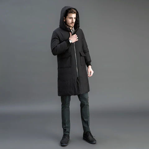 Herren Gefütterter Funktions-Parka mit Kapuze und knieumspielender Steppfüllung Drune