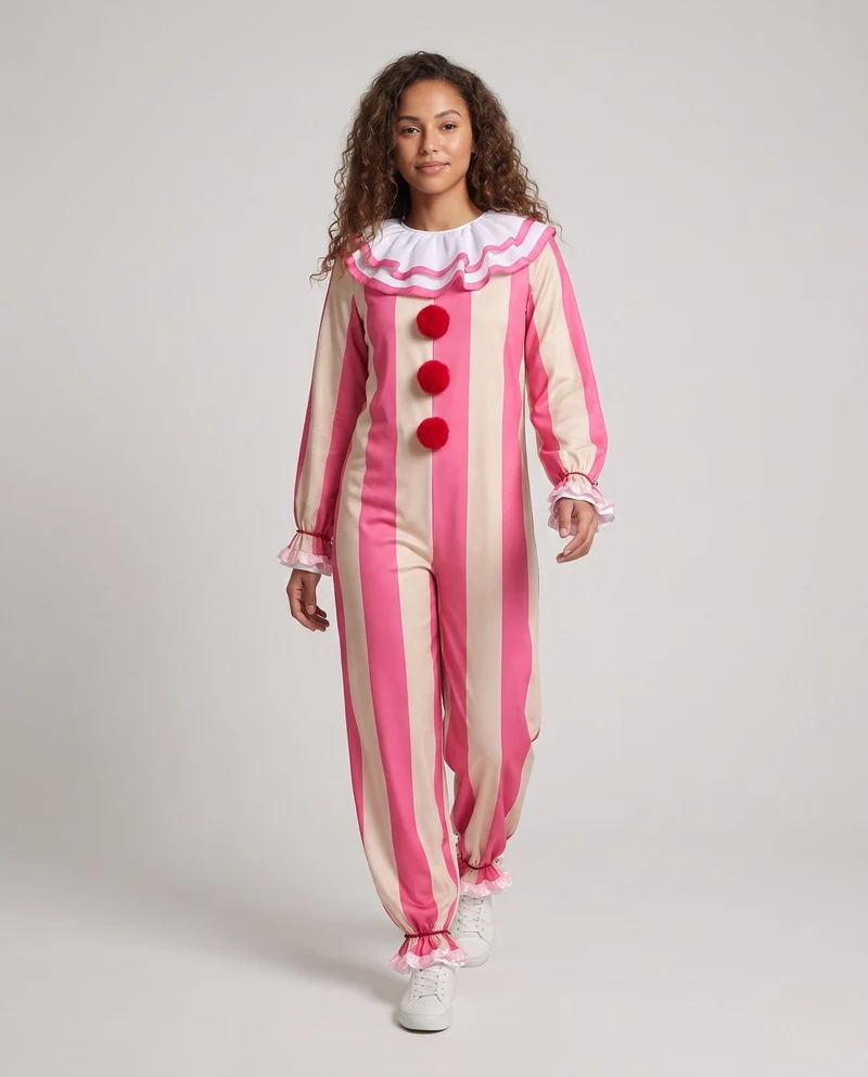 Damen Clownoverall mit fröhlichen Farben und verspieltem Design Drune