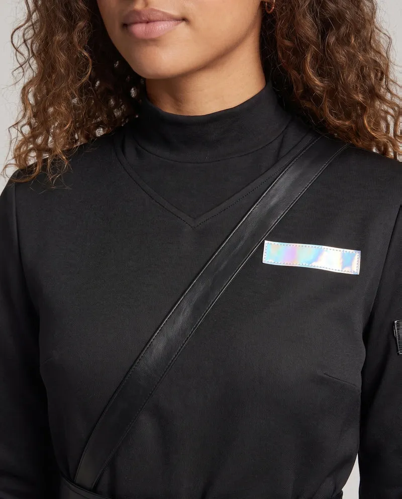 Damen Cosplay-Gewand mit schickem Umhang, Handschuhen und elegantem Hosenensemble Drune