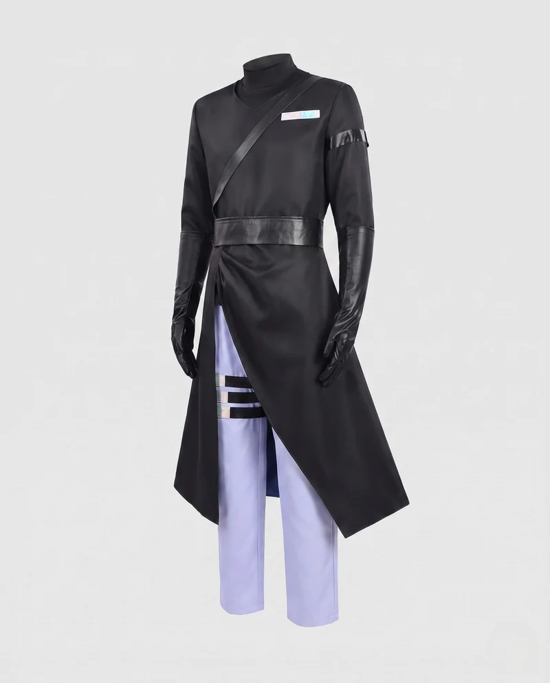 Damen Cosplay-Gewand mit schickem Umhang, Handschuhen und elegantem Hosenensemble Drune
