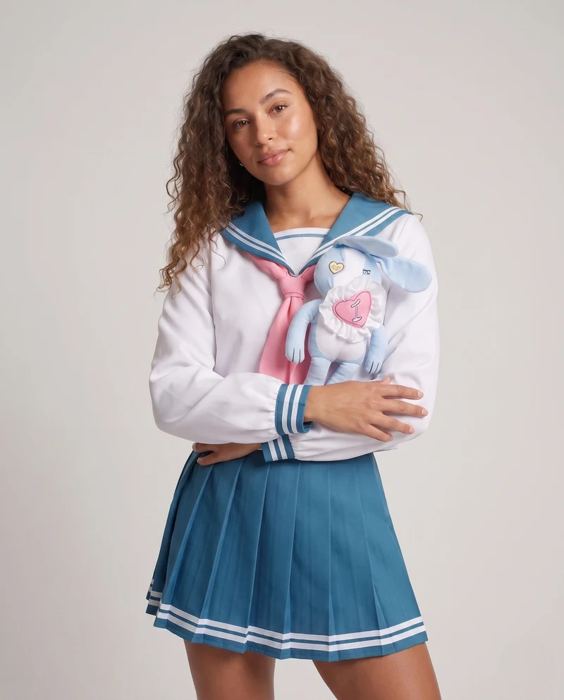 Damen Cosplay-Kleid mit detailliertem Bunny-Design und Schuluniform-Elementen Drune
