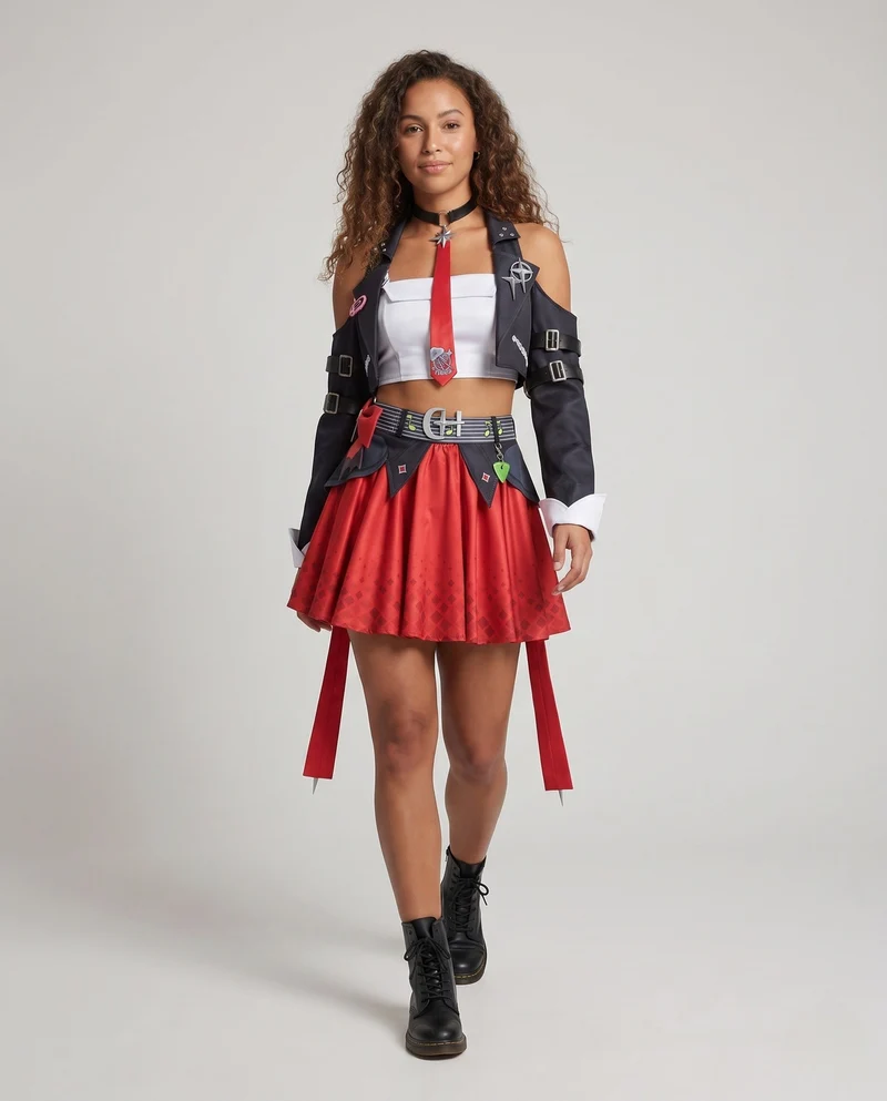 Damen Cosplay-Kleid mit detailverliebtem Design und vielseitigen Accessoires Drune
