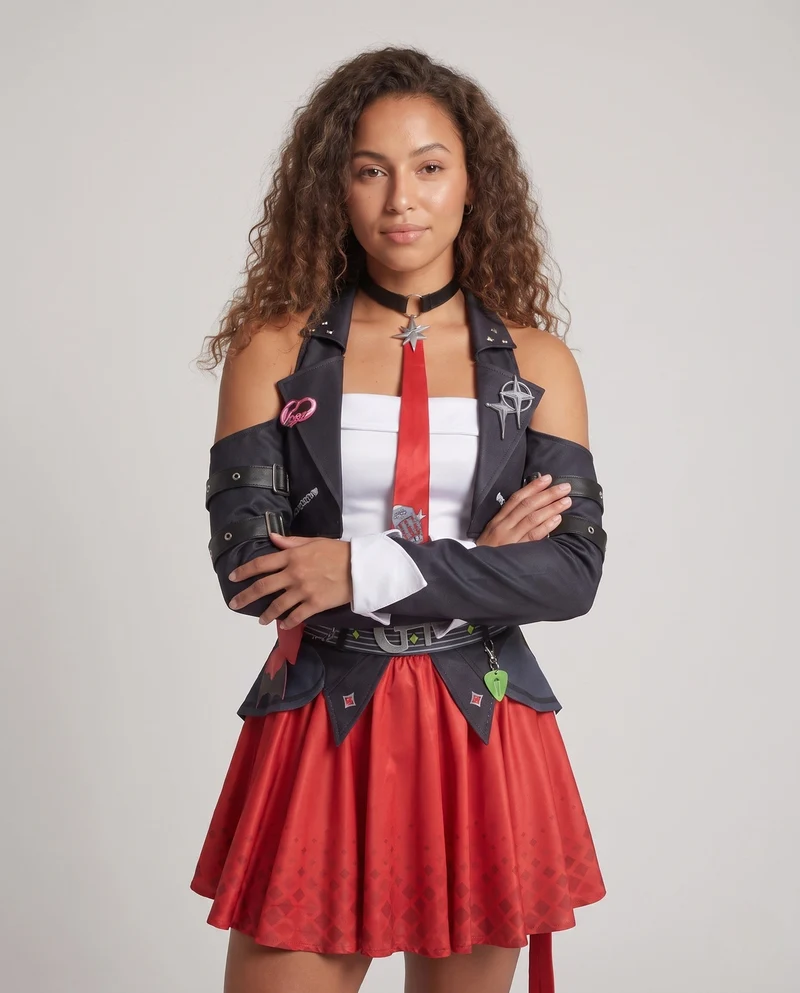 Damen Cosplay-Kleid mit detailverliebtem Design und vielseitigen Accessoires Drune