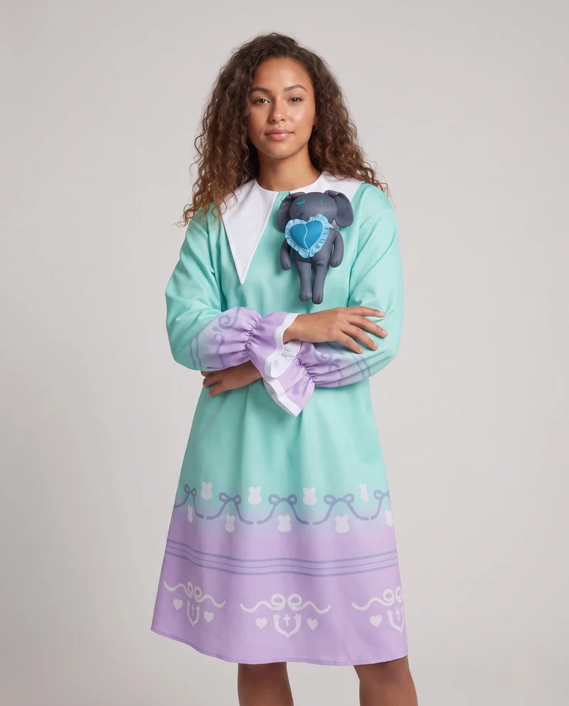 Damen Cosplay-Kleid mit einzigartigen Accessoires und verspieltem Design Drune