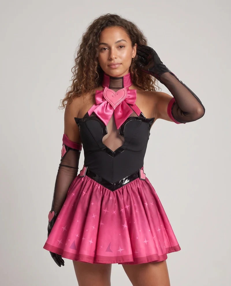 Damen Cosplay-Kleid mit elegantem Schnitt und Accessoires Drune