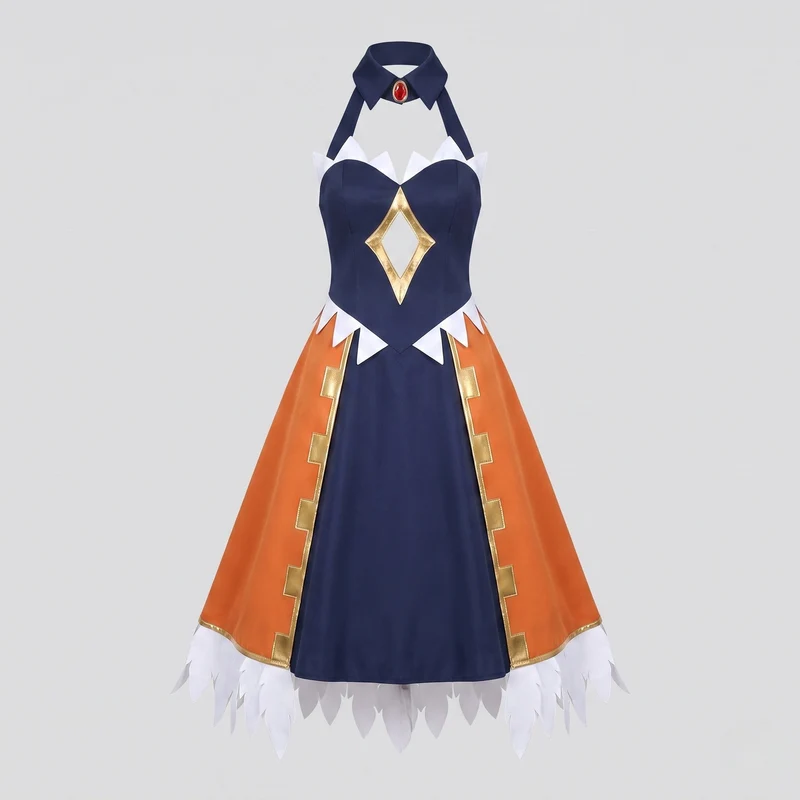 Damen Cosplay-Kleid mit eleganten Rüschendetails und vielseitigen Accessoires Drune