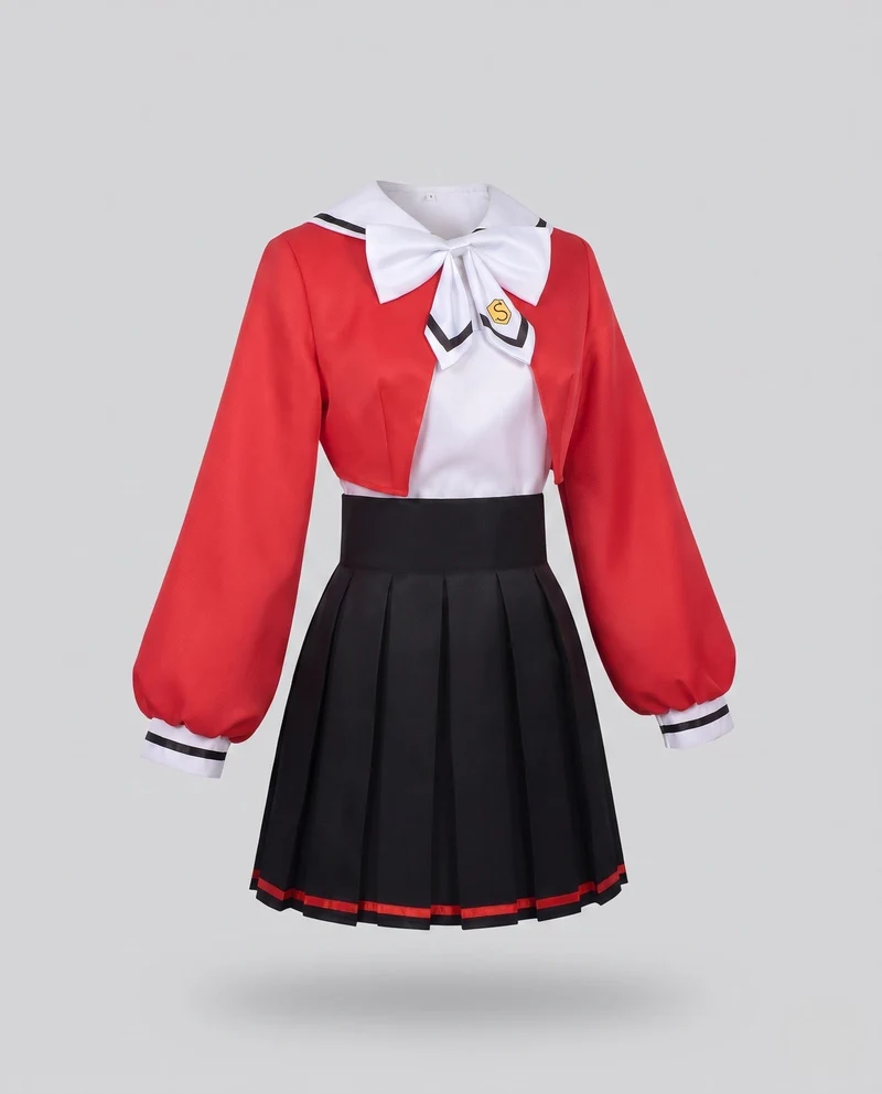 Damen Cosplay-Kleid mit schickem Kragen und üppigem Rock Drune