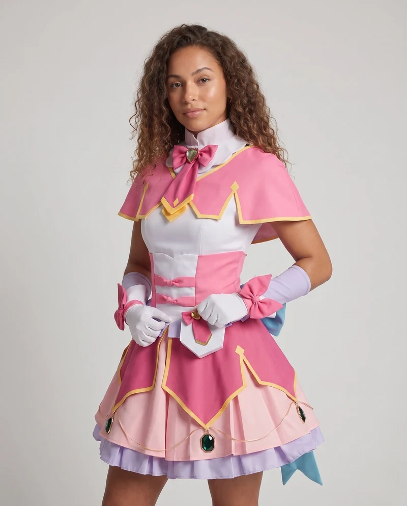Damen Cosplay-Kostüm mit voluminösem Rock, eleganten Rüschen und hochwertigem Zubehör Drune