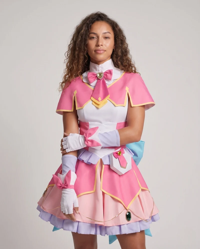 Damen Cosplay-Kostüm mit voluminösem Rock und kunstvollen Verzierungen Drune