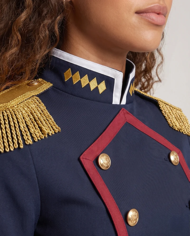Damen Cosplay-Kostümset mit historischer Uniformjacke, Handschuhen und Accessoires Drune