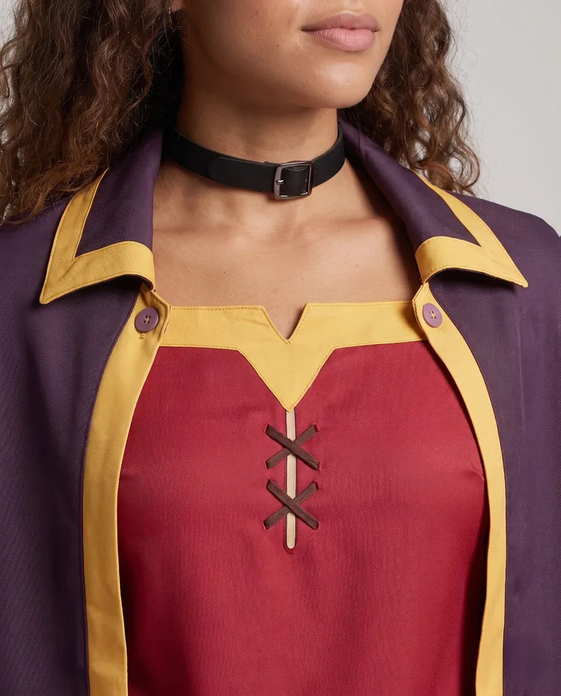 Damen Cosplay-Kostümset mit magischer Robe, Hut und Accessoires Drune
