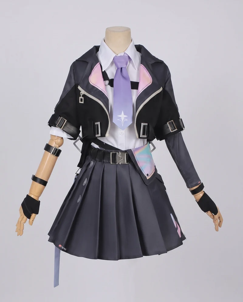 Damen Cosplay-Kostümset mit modischem Jacken-Rock-Stil und vielfältigen Accessoires Drune