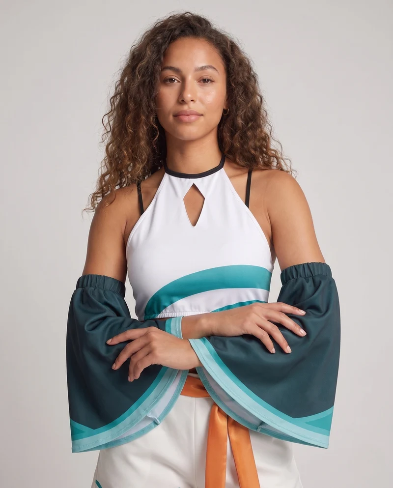 Damen Cosplay-Outfit mit voluminösen Ärmeln und dekorativen Shorts Drune