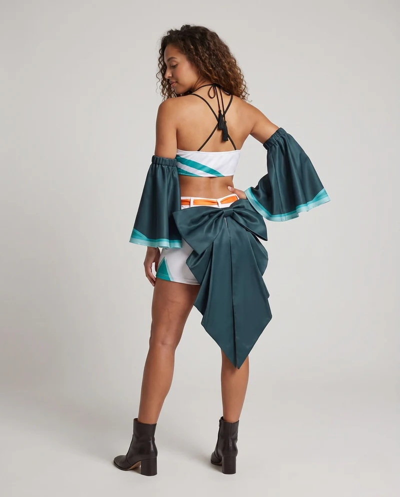 Damen Cosplay-Outfit mit voluminösen Ärmeln und dekorativen Shorts Drune