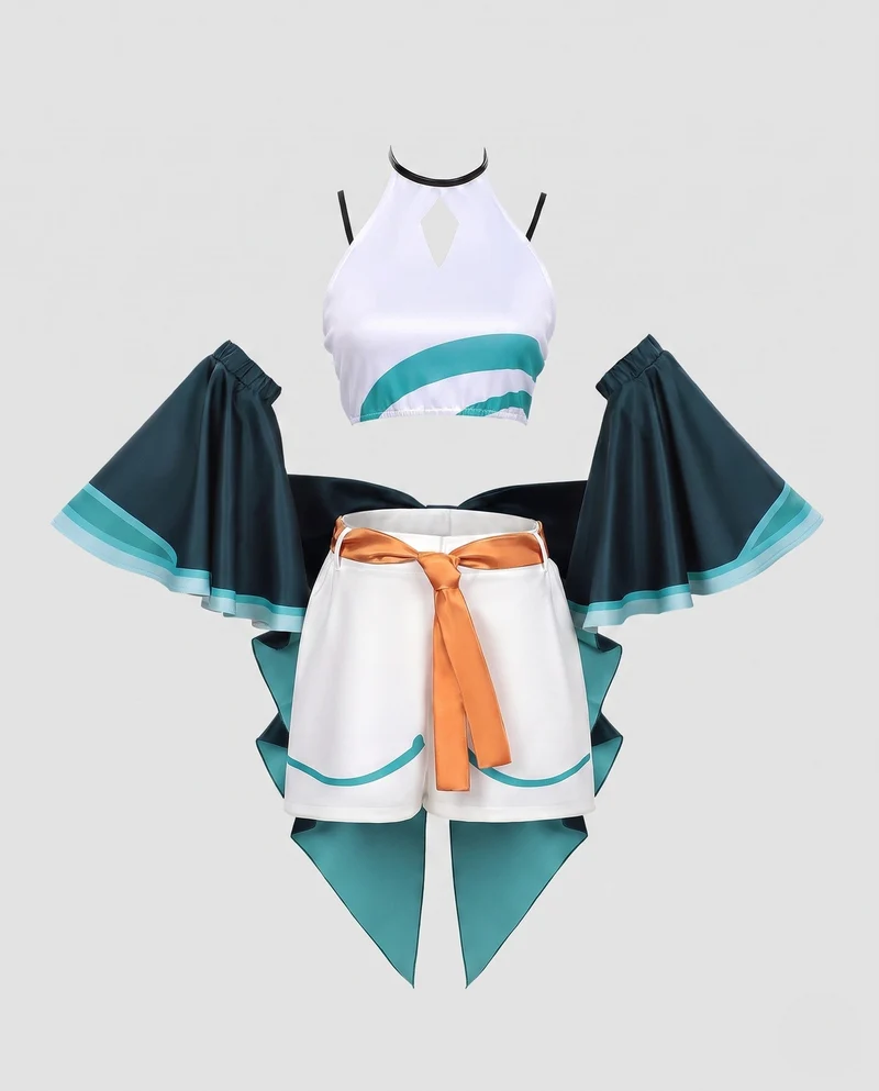 Damen Cosplay-Outfit mit voluminösen Ärmeln und dekorativen Shorts Drune