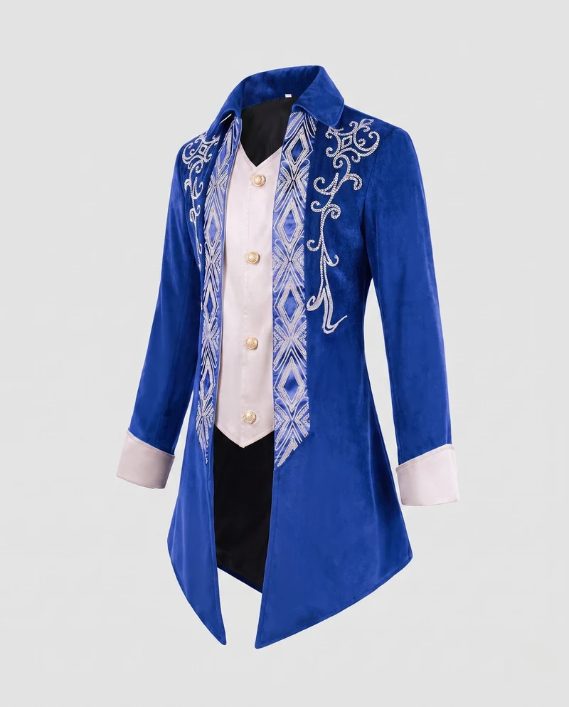 Damen Elegante Festtagsjacke mit kunstvollen Stickereien und detailreicher Knopfleiste Drune