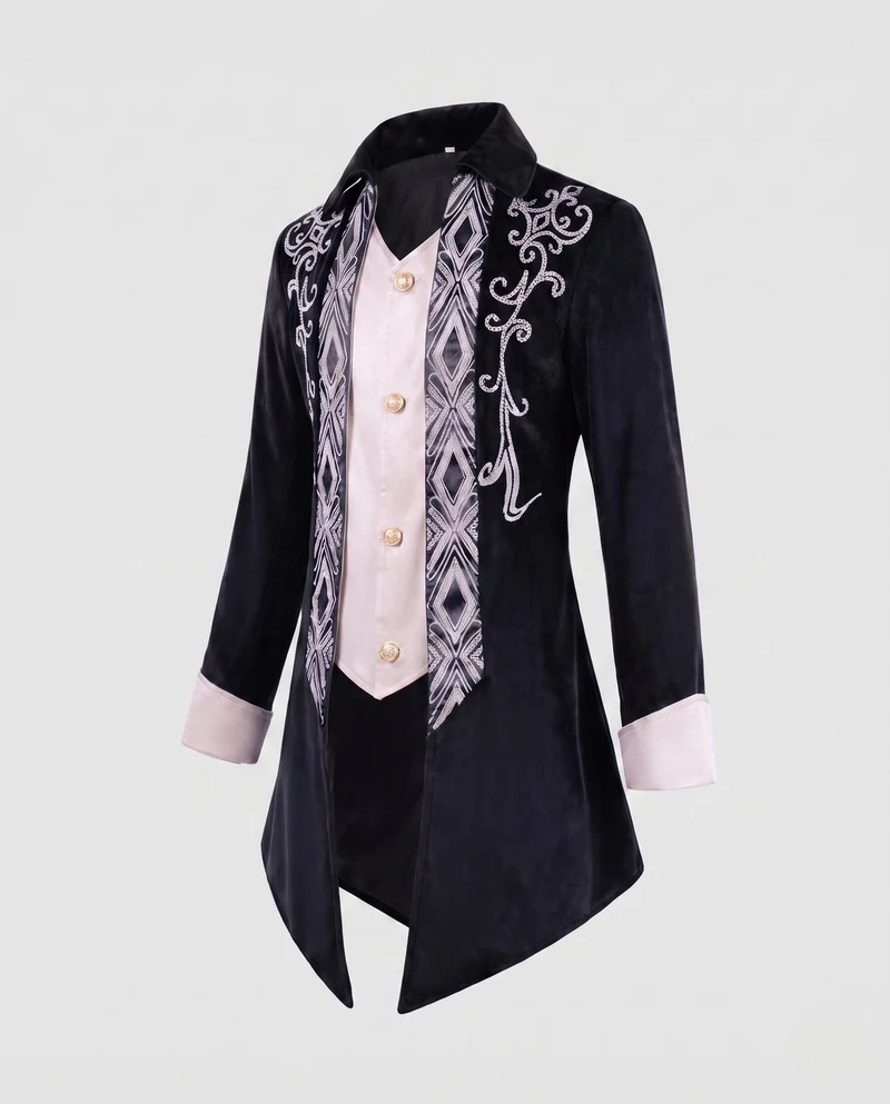 Damen Elegante Festtagsjacke mit kunstvollen Stickereien und detailreicher Knopfleiste Drune