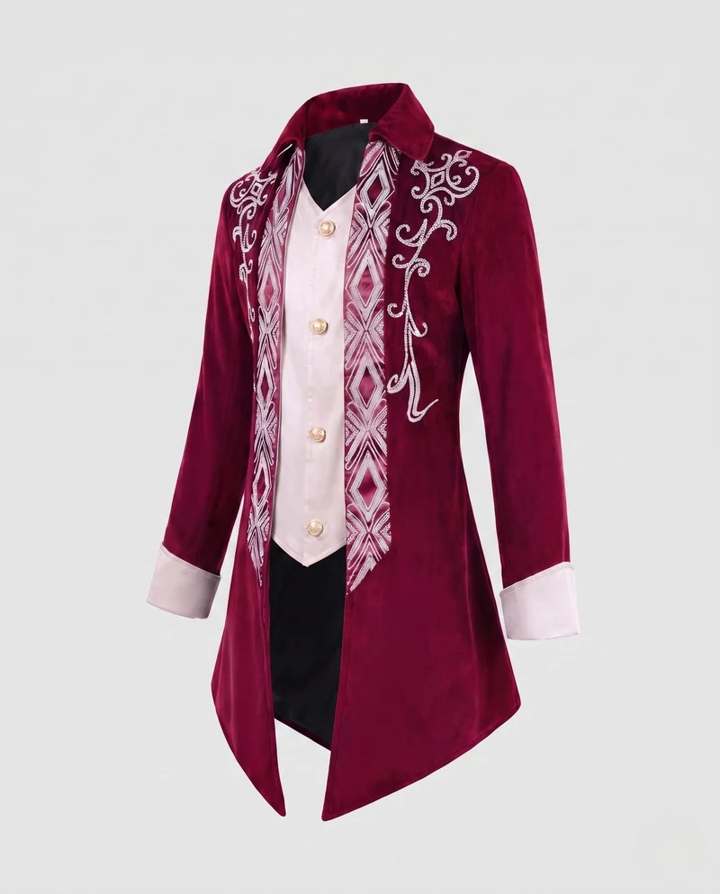 Damen Elegante Festtagsjacke mit kunstvollen Stickereien und detailreicher Knopfleiste Drune