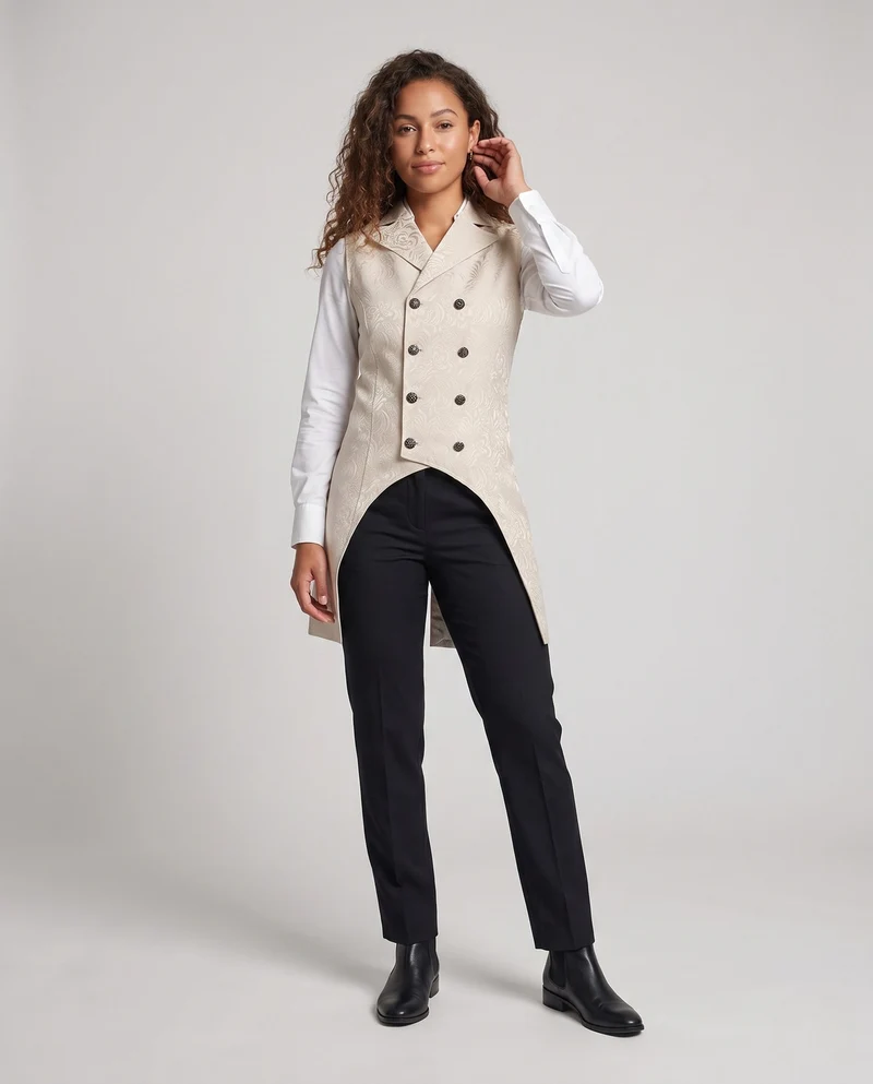 Damen elegante Frackjacke mit floralem Muster Drune