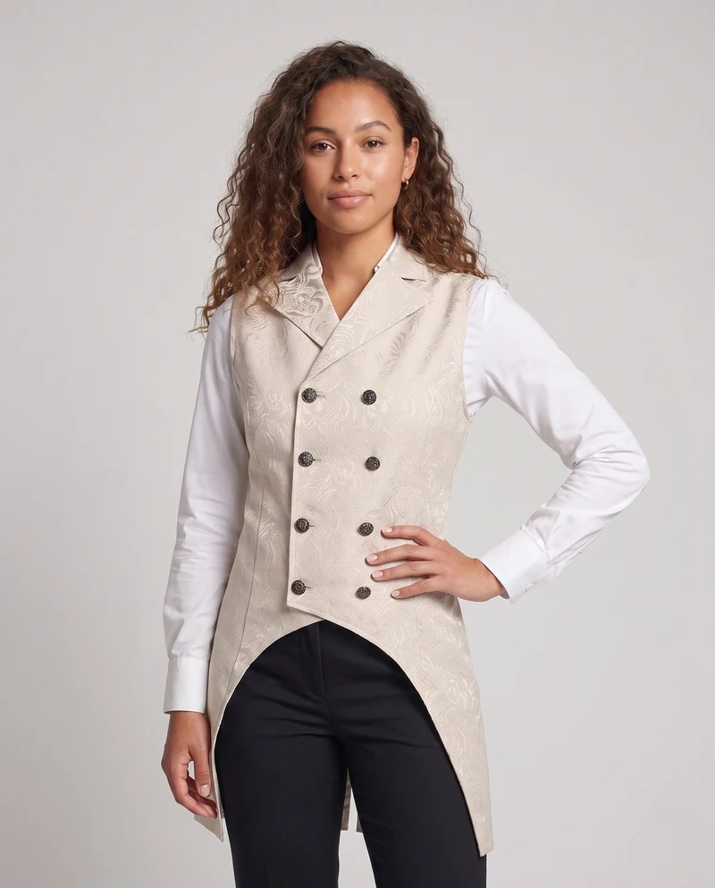 Damen elegante Frackjacke mit floralem Muster Drune