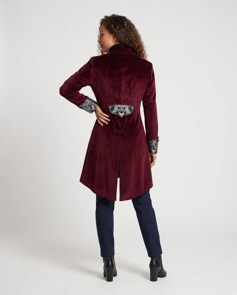 Damen elegante Kostümjacke mit barockem Design und geschlossenen Manschetten Drune