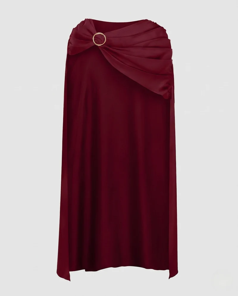 Damen eleganter Cape mit stilvollen Drapierungselementen Drune