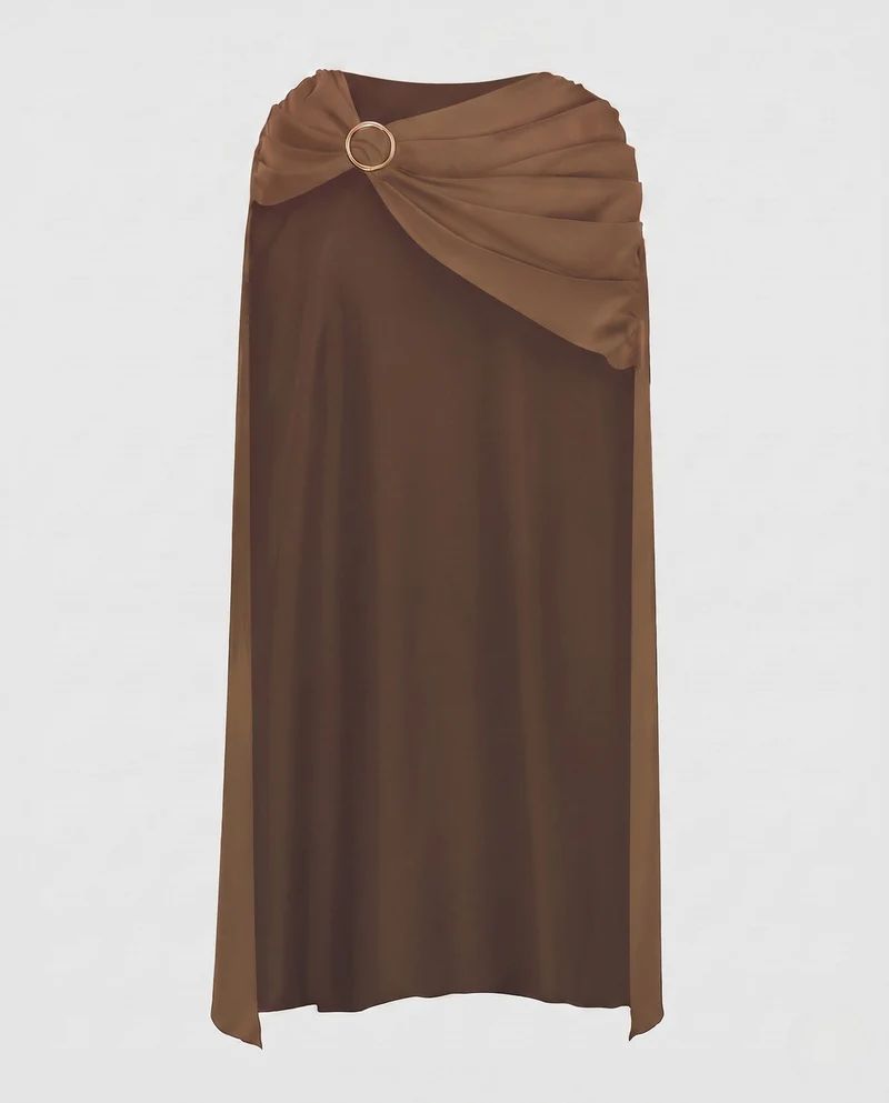 Damen eleganter Cape mit stilvollen Drapierungselementen Drune