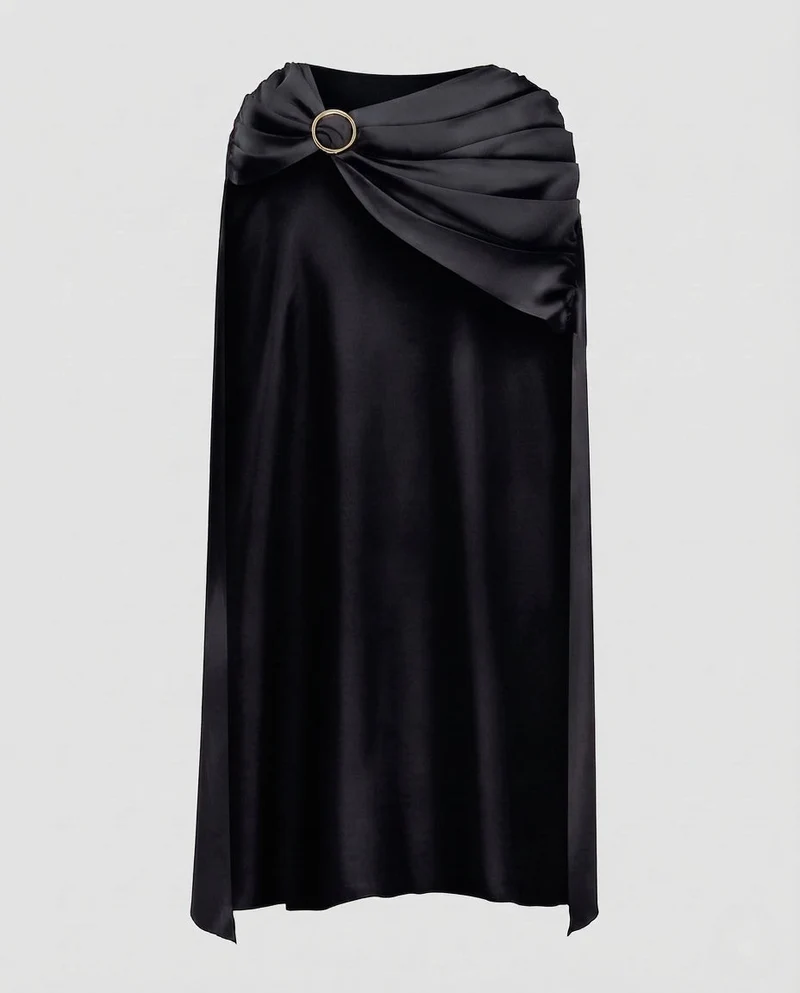 Damen eleganter Cape mit stilvollen Drapierungselementen Drune