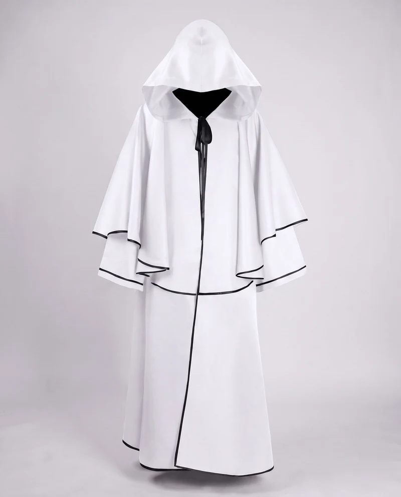 Damen eleganter Kapuzenumhang mit fließendem Schnitt und weiten Ärmeln Drune